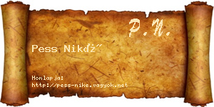 Pess Niké névjegykártya